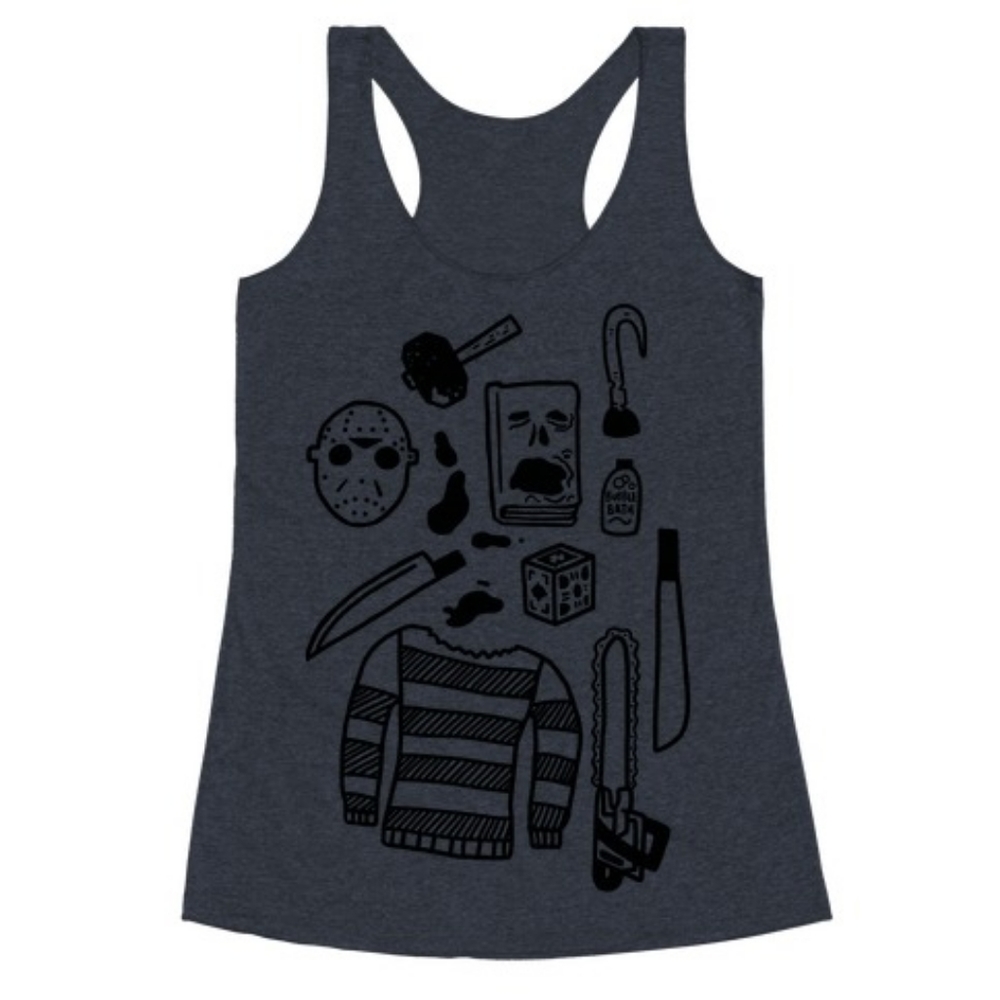 LOOK HUMAN Slasher Slumber Party Kit Racerback Tank- L